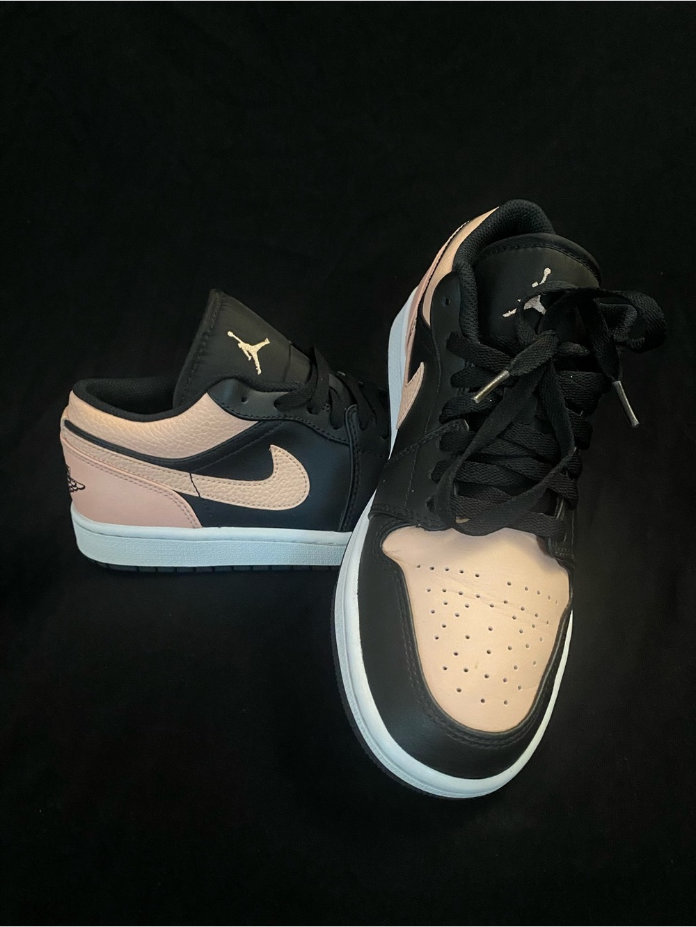 Nike Air Jordan 1 Low 'Crimson Tint' Black Pink Men's Size 8 (553558-034) VGC.